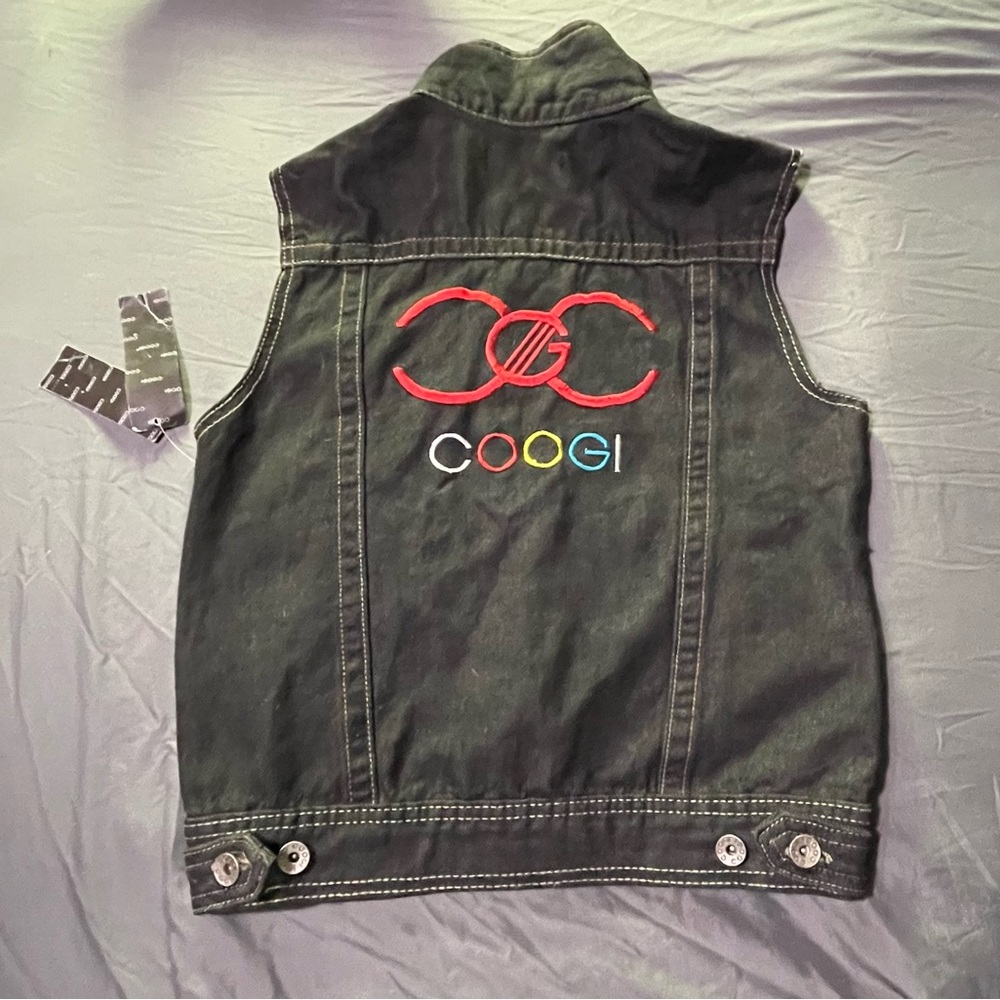 NWT COOGI Demin Vest Black Jean Size 10 M